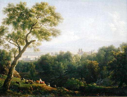 View of Frascati (oil on canvas) von Jean Bidauld