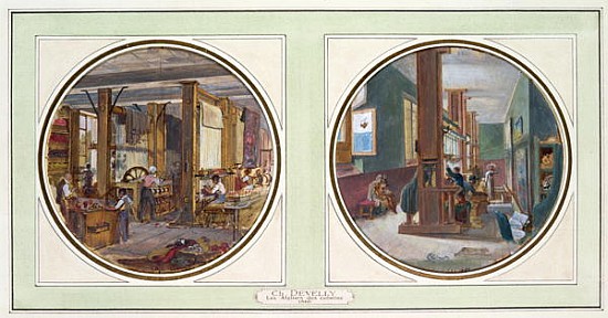 The Gobelins Workshop, 1840 (see also 176257) von Jean-Charles Develly