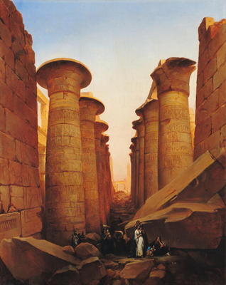 The Great Temple of Amun at Karnak (oil on canvas) von Jean Charles Langlois