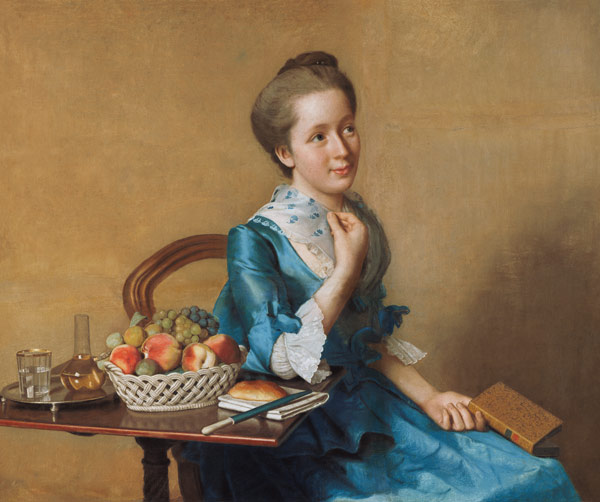 Dame mit Früchtestilleben von Jean-Étienne Liotard