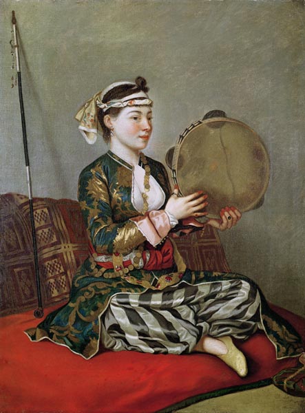 Turkish Woman with a Tambourine von Jean-Étienne Liotard