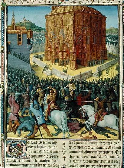 Ms Fr 247 fol.213 The Siege of Jerusalem Nebuchadnezzar, illustration from ''Antiquites Judaiques'', von Jean Fouquet