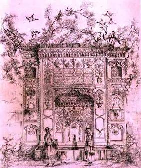 Ornamental Fountain, near the Galata Tower in Constantinople, from 'Art and Industry', published by 1857