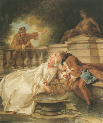 Das Rendezvous am Springbrunnen oder Die Warnung von Jean François de Troy