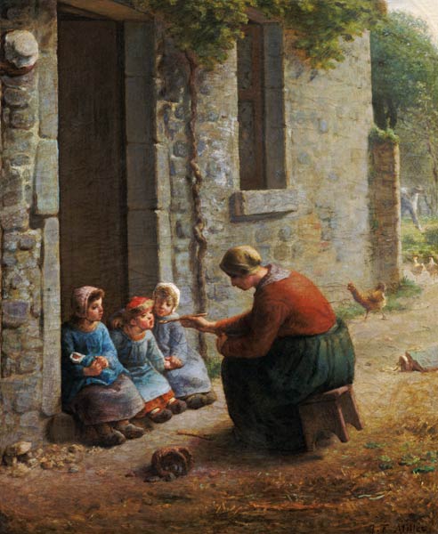 Feeding the Young von Jean-François Millet