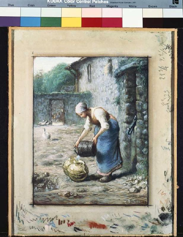 Frau mit Wasserkrügen von Jean-François Millet