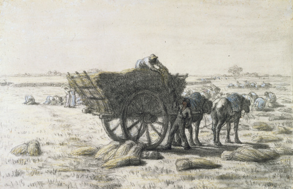 J.F.Millet, Harvesters Loading Wheat... von Jean-François Millet