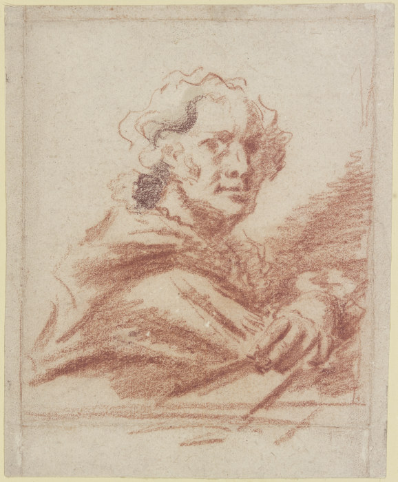 Brustbild eines Mannes im Dreiviertelprofil nach rechts von Jean-Honoré Fragonard