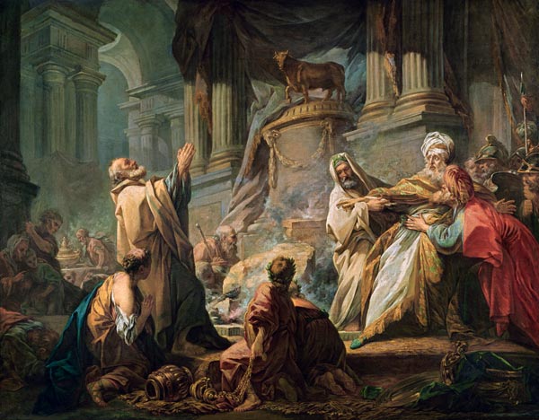Jeroboam Sacrificing to the Golden Calf von Jean Honoré Fragonard