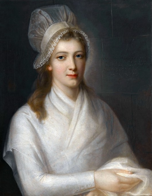 Porträt von Charlotte Corday (1768-1793) von Jean-Jacques Hauer