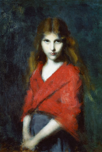 Portrait of a Young Girl, The Shiverer von Jean-Jacques Henner