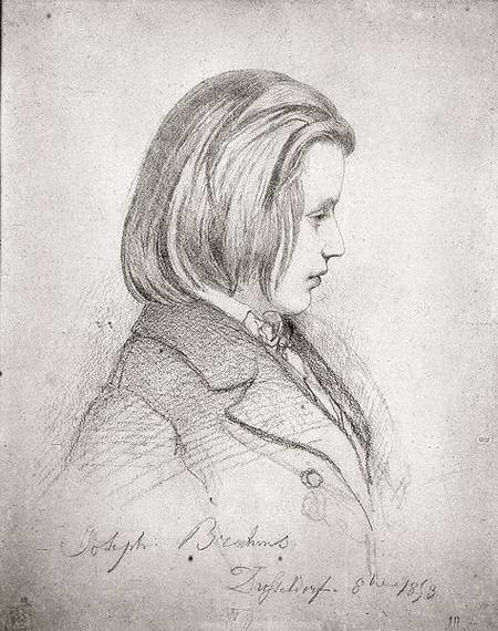 Portrait of Johanes Brahms (1833-97) aged Twenty von Jean Joseph Bonaventure Laurens