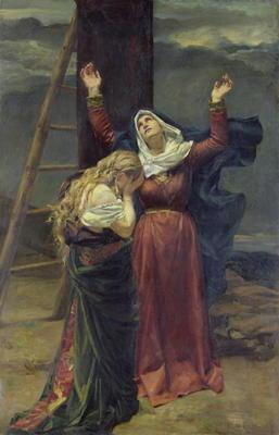 The Virgin at the Foot of the Cross (oil on canvas) 19th
