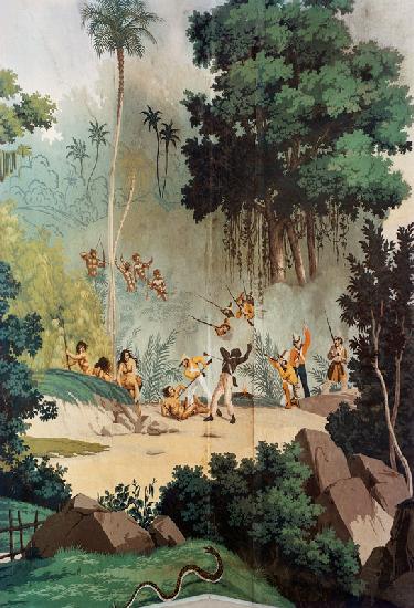 Kampf zwischen Indianern und Soldaten 1825