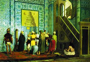 Betende Moslems in der Blauen Moschee von Jean-Léon Gérome