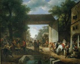 A Market at the Gates of an Inn