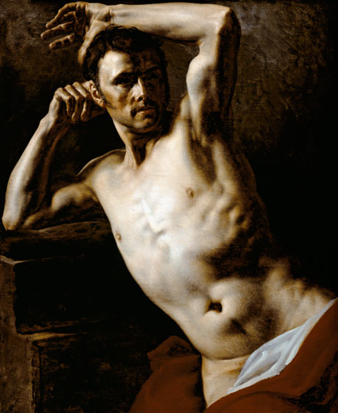 Male nude half-length von Jean Louis Théodore Géricault