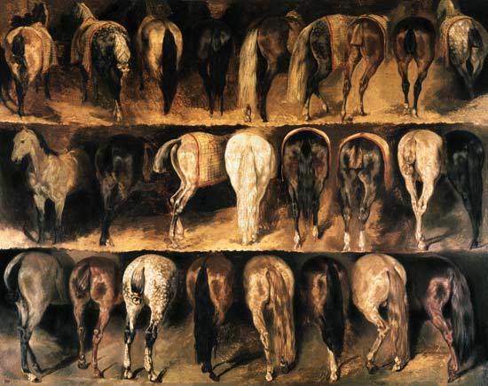 Horses' Hindquarters von Jean Louis Théodore Géricault