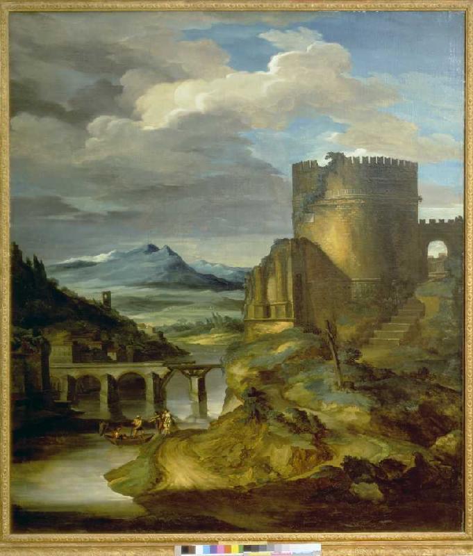 Landschaft mit römischem Grabmal (Der Morgen) von Jean Louis Théodore Géricault