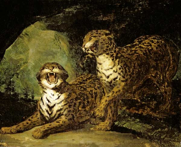 Two Leopards von Jean Louis Théodore Géricault