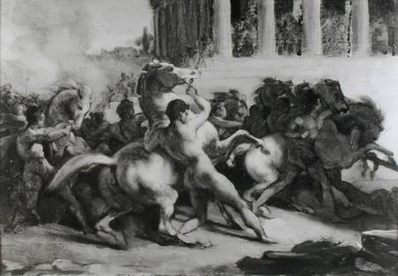 Study for the Race of the Barbarian Horses von Jean Louis Théodore Géricault