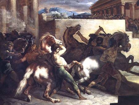 The Wild Horse Race at Rome von Jean Louis Théodore Géricault