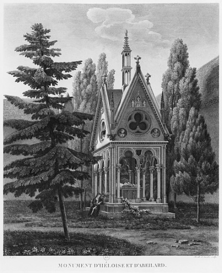 Tomb of Heloise and Abelard, Musee des Monuments Francais, illustration from ''Vues pittoresques et  von Jean Lubin Vauzelle