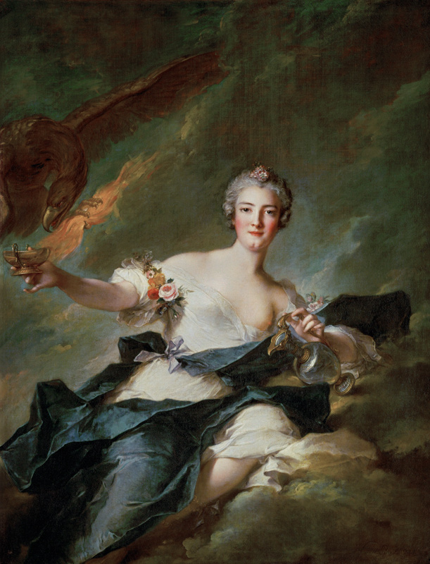 A Portrait of Anne Josephe Bonnnier de la Mossau (1718-87) Duchess of Chaulnes, as Hebe the Goddess von Jean Marc Nattier