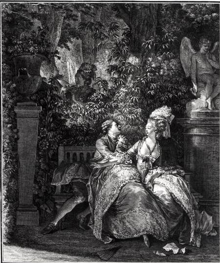 Yes or No? 1781, engraved by N. Thomas von Jean Michel the Younger Moreau