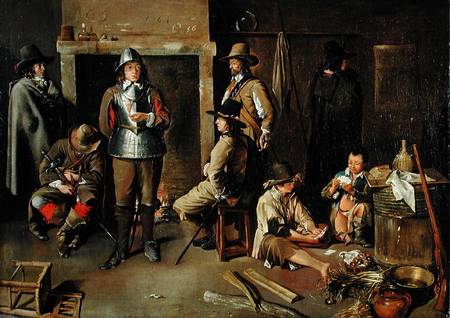 Soldiers at Rest in an Inn von Jean Michelin