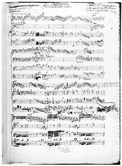 Opening page of the score of ''Les Paladins'', opera von Jean-Philippe RameauRameau