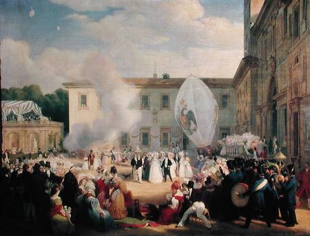 Francois Rene (1768-1848) Vicomte de Chateaubriand, Receiving the Grand Duchess Elena of Russia (180 von Jean Pierre Norblin