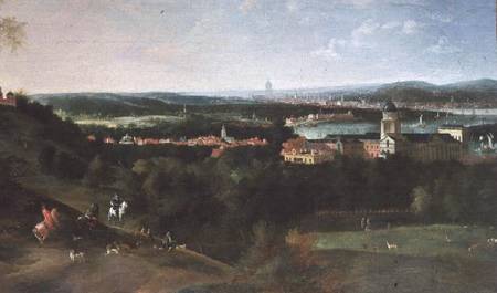 View across Greenwich Park towards London, Painted for Louis XV in Paris von Jean Rigaud
