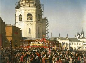 Feierlicher Auszug nach der Krönungszeremonie 1856