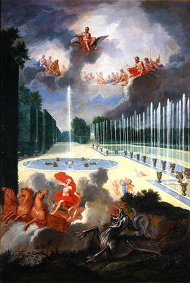 The Groves of Versailles. View of the Dragon Pool and the Pool of Neptune, with Apollo slaying Pytho von Jean the Younger Cotelle