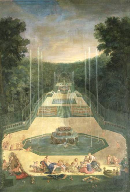 The Groves of Versailles. View of the Three Fountains with Venus and Cherubs Practising with Bows an von Jean the Younger Cotelle