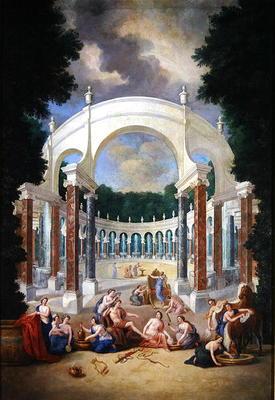 The Groves of Versailles. View of the Colonade with Apollo and the Nymphs (oil on canvas) 1610