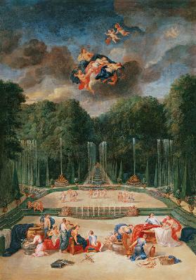 The Groves of Versailles. View of the Theatre of Water with Nymphs waiting to receive Psyche 1610