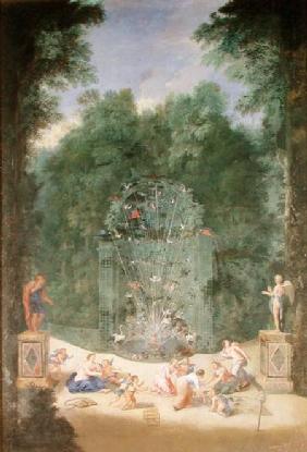 The Groves of Versailles: View of the Entrance to the Maze with Birds, Nymphs and Cherubs 1688