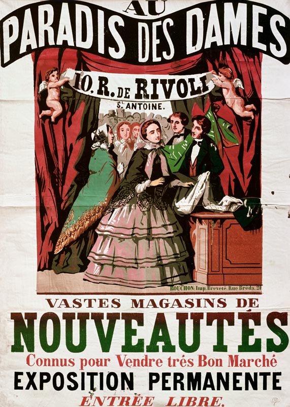 Poster advertising 'Au Paradis des Dames', Parisian shop von Jean Alexis Rouchon