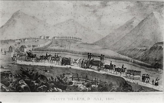 The Funeral Cortege of Napoleon Bonaparte (1769-1821) at Saint Helena, 9th May 1821 von Jean Joseph Benjamin Constant