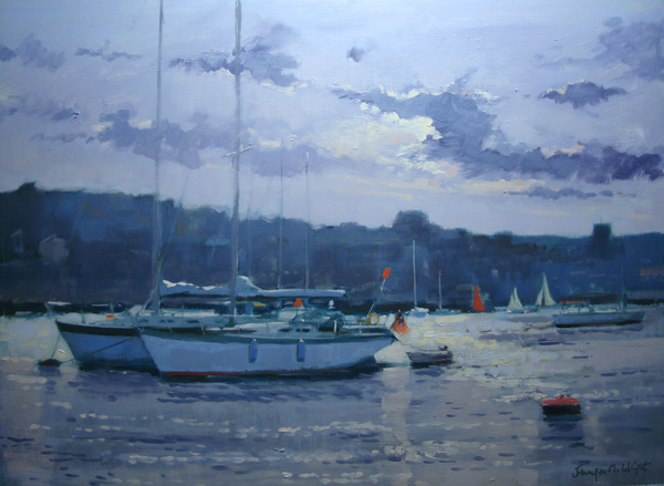 Salcombe - Moored Yachts, Late Afternoon von Jennifer Wright