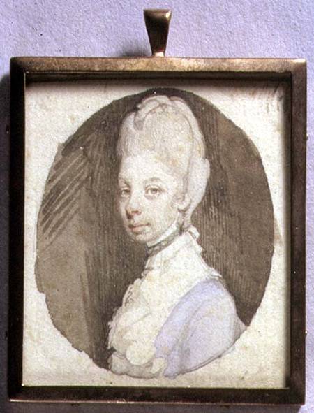 Portrait Miniature of Queen Charlotte (1744-1818) c.1772 (w/c on ivory) von Jeremiah Meyer