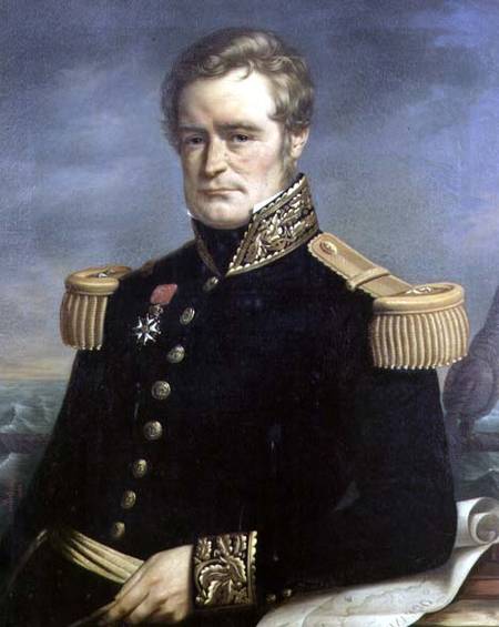 Portrait of Jules Sebastien Cesar Dumont d'Urville (1790-1842) French admiral and explorer von Jerome Cartellier