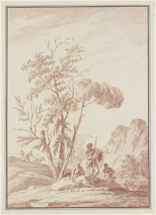 Drei Figuren unter einer Baumgrupppe von Jerome Preudhomme