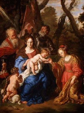 The Mystic Marriage of St. Catherine, with St. Leopold and St. William 1647