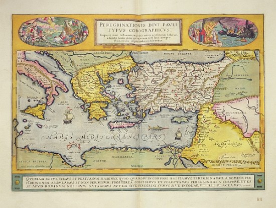 ''Peregrinationis Divi Pauli Typus Corographicus'' page from the ''Atlas Major'' von Joan Blaeu