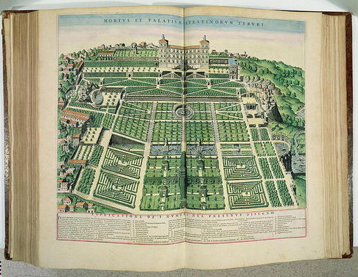 The Villa d'Este Palace and Gardens, Tivoli, from Theatrum Civitatum, 1663 (engraving) von Joan Blaeu