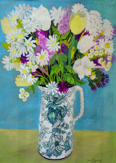 Flowers in a Jug, turquoise decoration 2011
