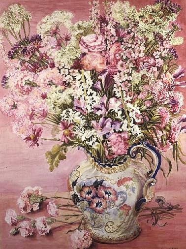 Mama''s Flowers (w/c)  von Joan  Thewsey